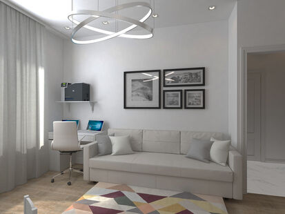 Фото № 1: Дизайн-проект однокомнатной квартиры 27.72  м² Скандинавский стиль для ЖК Московский