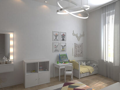 Фото № 4: Дизайн-проект однокомнатной квартиры 27.72  м² Скандинавский стиль для ЖК Московский