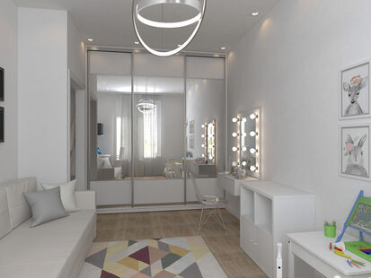 Фото № 6: Дизайн-проект однокомнатной квартиры 27.72  м² Скандинавский стиль для ЖК Московский