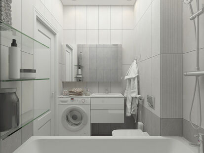 Фото № 2: Дизайн-проект однокомнатной квартиры 27.72  м² Скандинавский стиль для ЖК Московский