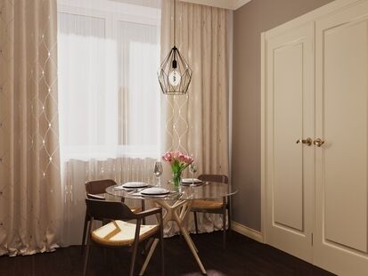 Фото № 5: Дизайн-проект двухкомнатной квартиры 68.28  м² Стиль Фьюжн для ЖК Московский