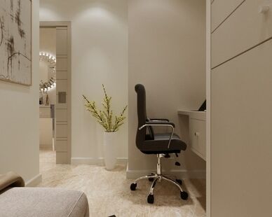 Фото № 4: Дизайн-проект трехкомнатной квартиры 63.4  м² Стиль Модернизм для ЖК Московский