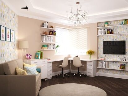 Фото № 1: Дизайн-проект детской 17.8  м² Стиль Контемпорари для ЖК Московский