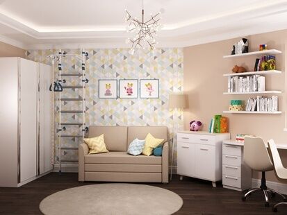 Фото № 4: Дизайн-проект детской 17.8  м² Стиль Контемпорари для ЖК Московский