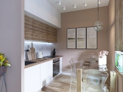 Фото № 2: Дизайн-проект трехкомнатной квартиры 79.2  м² Стиль Контемпорари для ЖК Московский