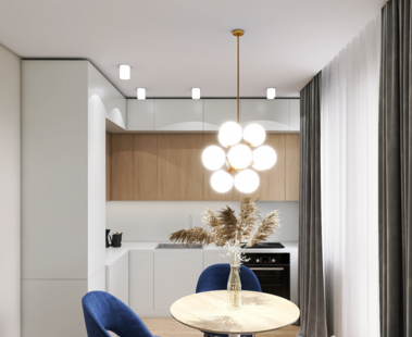 Фото № 4: Дизайн-проект трехкомнатной квартиры 89.23  м² Стиль Фьюжн для ЖК Московский