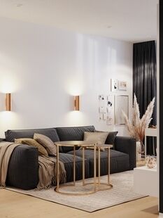 Фото № 2: Дизайн-проект двухкомнатной квартиры 55.5  м² Стиль Модернизм для ЖК Московский