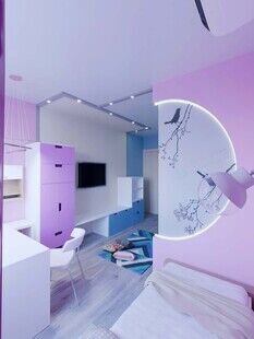 Фото № 4: Дизайн-проект двухкомнатной квартиры 60.45  м² Стиль Модернизм для ЖК Московский