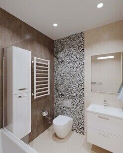 Фото № 2: Дизайн-проект двухкомнатной квартиры 60.45  м² Стиль Модернизм для ЖК Московский