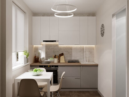 Фото № 5: Дизайн-проект однокомнатной квартиры 35.2  м² Стиль Скандинавский для ЖК Московский