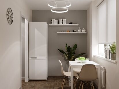 Фото № 6: Дизайн-проект однокомнатной квартиры 35.2  м² Стиль Скандинавский для ЖК Московский