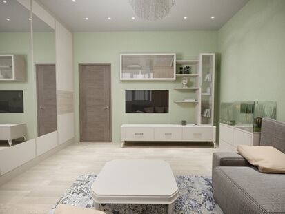 Фото № 3: Дизайн-проект двухкомнатной квартиры 61.0  м² Стиль Современная классика для ЖК Московский