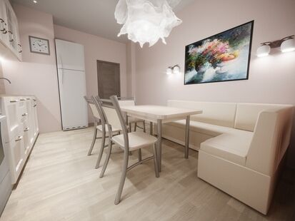 Фото № 4: Дизайн-проект двухкомнатной квартиры 61.0  м² Стиль Современная классика для ЖК Московский