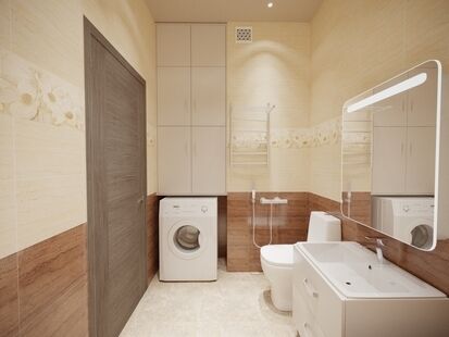 Фото № 2: Дизайн-проект двухкомнатной квартиры 61.0  м² Стиль Современная классика для ЖК Московский