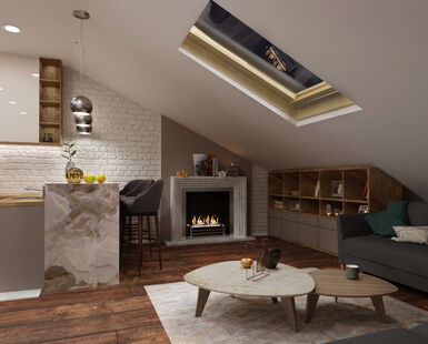 Фото № 1: Дизайн-проект студии 71.9  м² Стиль Фьюжн для ЖК Московский