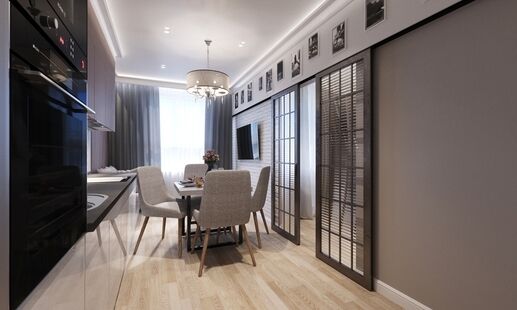 Фото № 1: Дизайн-проект двухкомнатной квартиры 65.5  м² Стиль Современная классика для ЖК Московский