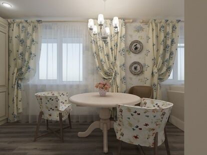 Фото № 4: Дизайн-проект квартиры-студии 35.21  м² Стиль Прованс для ЖК Московский