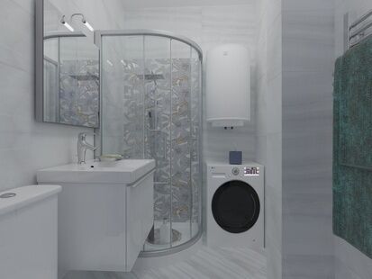 Фото № 2: Дизайн-проект квартиры-студии 35.21  м² Стиль Прованс для ЖК Московский