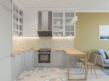 Фото № 4: Дизайн-проект однокомнатной квартиры 44.8  м² стиль Скандинавский для ЖК Московский