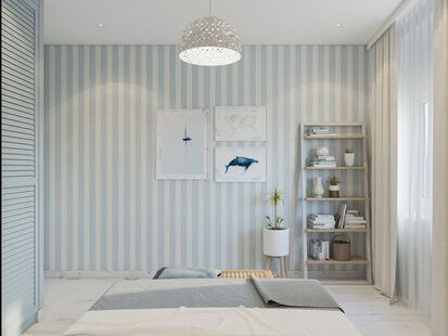 Фото № 6: Дизайн-проект однокомнатной квартиры 44.8  м² стиль Скандинавский для ЖК Московский