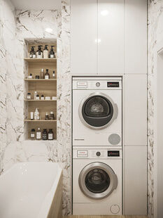 Фото № 2: Дизайн-проект однокомнатной квартиры 47.41  м² Стиль Эклектика для ЖК Московский