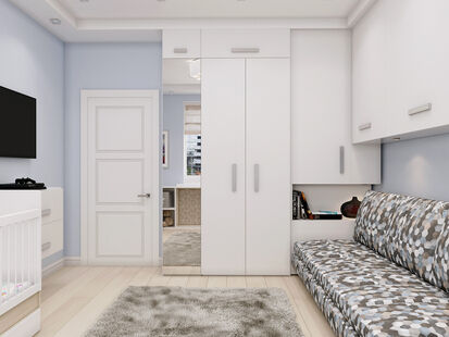 Фото № 1: Дизайн-проект детской 15.51  м² Стиль Модернизм для ЖК Московский