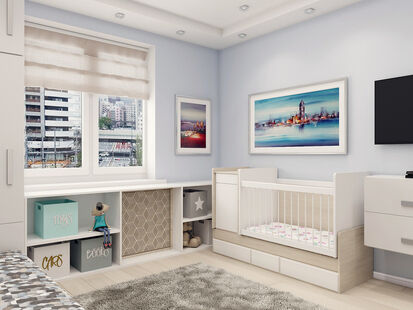 Фото № 2: Дизайн-проект детской 15.51  м² Стиль Модернизм для ЖК Московский