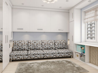 Фото № 3: Дизайн-проект детской 15.51  м² Стиль Модернизм для ЖК Московский