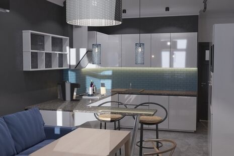 Фото № 6: Дизайн-проект двухкомнатной квартиры 73.06  м² Стиль Фьюжн для ЖК Московский