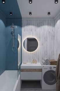 Фото № 4: Дизайн-проект двухкомнатной квартиры 73.06  м² Стиль Фьюжн для ЖК Московский