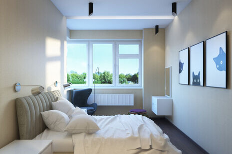 Фото № 5: Дизайн-проект однокомнатной квартиры 36.83  м² Стиль Контемпорари для ЖК Московский