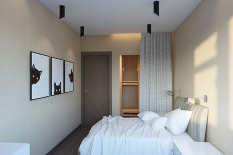 Фото № 2: Дизайн-проект однокомнатной квартиры 36.83  м² Стиль Контемпорари для ЖК Московский