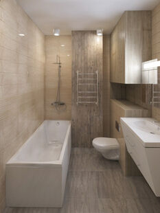 Фото № 3: Дизайн-проект однокомнатной квартиры 36.83  м² Стиль Контемпорари для ЖК Московский