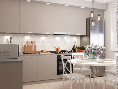 Фото № 3: Дизайн-проект однокомнатной квартиры 41.0  м² Стиль Модернизм для ЖК Московский