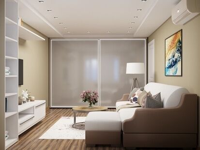 Фото № 5: Дизайн-проект однокомнатной квартиры 41.0  м² Стиль Модернизм для ЖК Московский