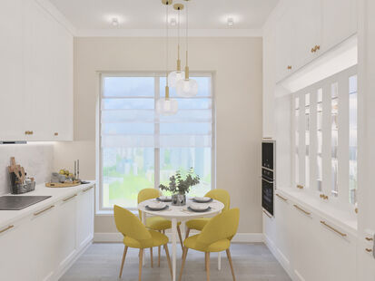 Фото № 2: Дизайн-проект двухкомнатной квартиры 69.27  м² Стиль Эклектика для ЖК Московский