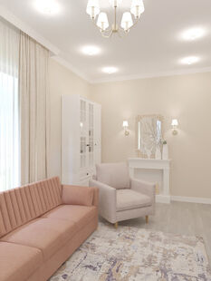 Фото № 3: Дизайн-проект двухкомнатной квартиры 69.27  м² Стиль Эклектика для ЖК Московский