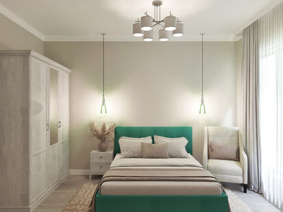 Фото № 4: Дизайн-проект двухкомнатной квартиры 69.27  м² Стиль Эклектика для ЖК Московский