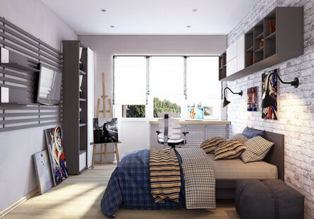 Фото № 2: Дизайн-проект однокомнатной квартиры 39.84  м² Стиль Модернизм для ЖК Московский