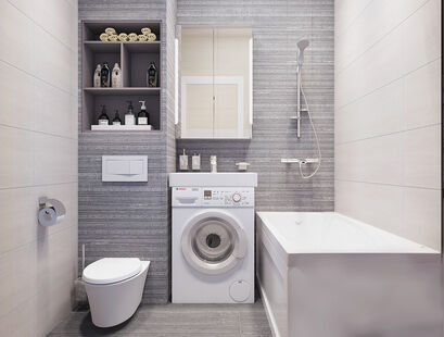 Фото № 3: Дизайн-проект однокомнатной квартиры 39.84  м² Стиль Модернизм для ЖК Московский