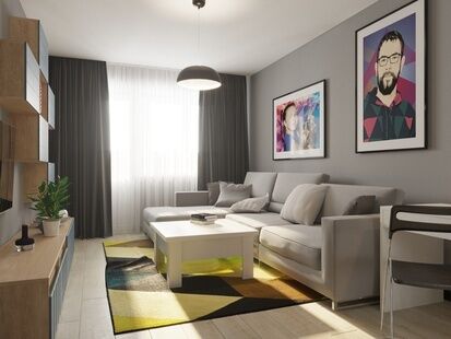 Фото № 1: Дизайн-проект трехкомнатной квартиры 75.6  м² Стиль Модернизм для ЖК Московский