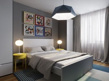 Фото № 4: Дизайн-проект трехкомнатной квартиры 75.6  м² Стиль Модернизм для ЖК Московский