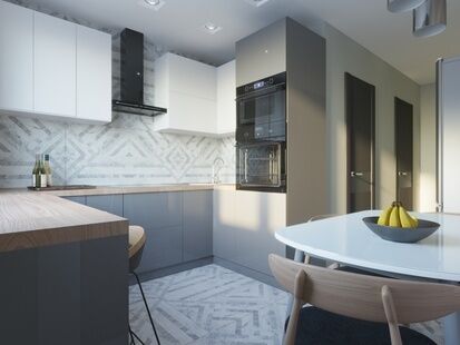 Фото № 5: Дизайн-проект трехкомнатной квартиры 75.6  м² Стиль Модернизм для ЖК Московский