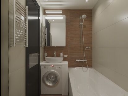 Фото № 3: Дизайн-проект трехкомнатной квартиры 75.6  м² Стиль Модернизм для ЖК Московский