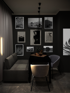 Фото № 3: Дизайн-проект однокомнатной квартиры 41.47  м² Стиль Модернизм для ЖК Московский