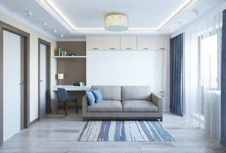 Фото № 1: Дизайн-проект однокомнатной квартиры 39.7  м² Стиль Современная классика для ЖК Московский