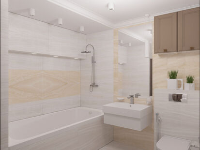 Фото № 4: Дизайн-проект однокомнатной квартиры 39.7  м² Стиль Современная классика для ЖК Московский