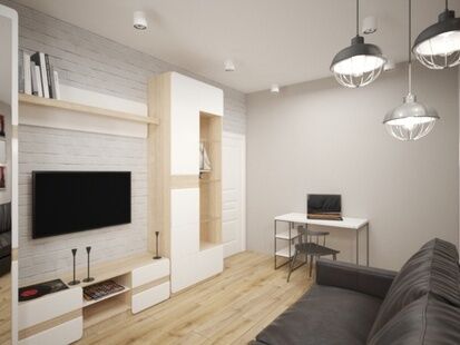 Фото № 2: Дизайн-проект трехкомнатной квартиры 90.39  м² Стиль Эклектика для ЖК Московский