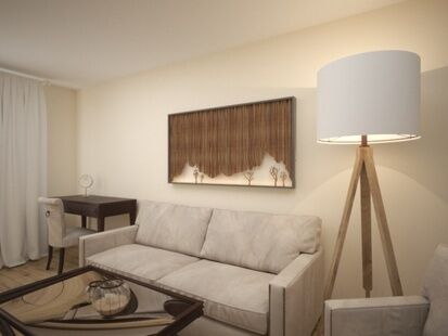 Фото № 3: Дизайн-проект трехкомнатной квартиры 90.39  м² Стиль Эклектика для ЖК Московский