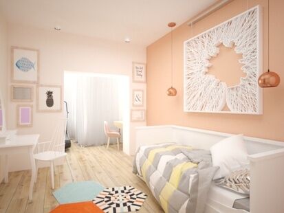 Фото № 5: Дизайн-проект трехкомнатной квартиры 90.39  м² Стиль Эклектика для ЖК Московский